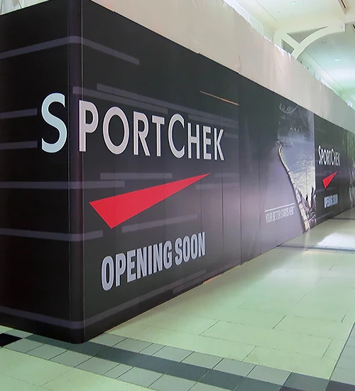 Sportcheck barricade install